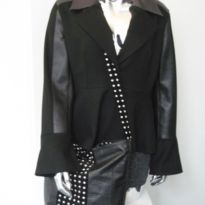mlr_womanpurewoolandleatherjacketwithbagblack