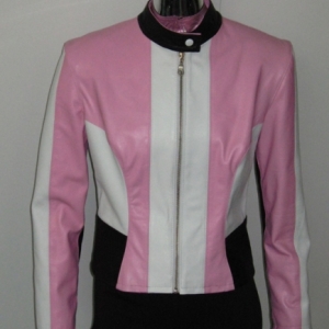 mlr_womanpinkleahterjacketwithblackandwhite_front